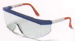 Safety Glasses, Tomahawk, Red White Blue Frame, Clear Lens - Safety Glasses